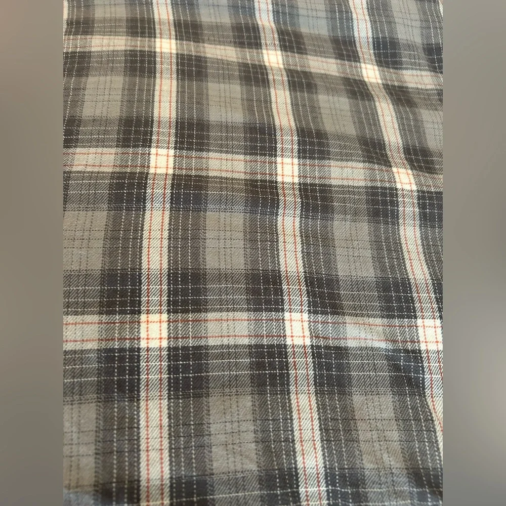 Restoration Hardware RH Teen Reed Plaid Gray Orange Duvet Cover Full/Queen